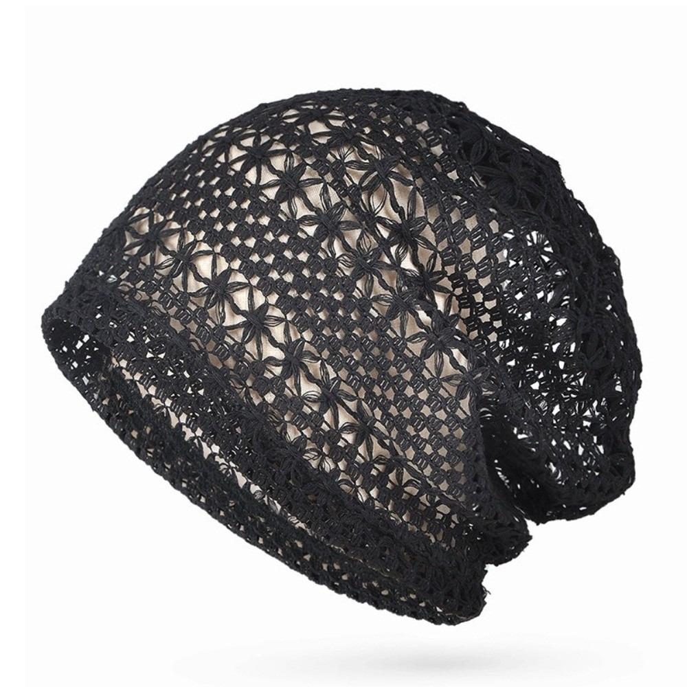 

Soft Breathable Hollowed Hat Elastic Fit Crochet Hat Elegant Brimless Hat Spring Summer