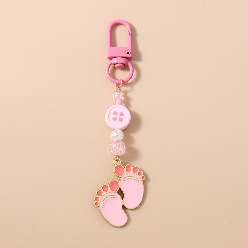 

Cute Enamel Footprint Keychain Women Girls Key Ring Pendants for Handbag Decor DIY Key Chain Kid s Jewelry Gifts