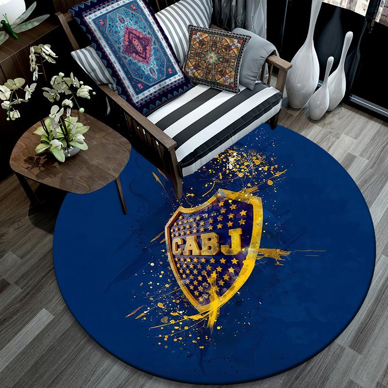 Club Atletico Boca Juniors3 Round Area Rug,Carpet Rug for Living Room Bedroom Sofa Playroom Decor,Non-slip Floor Mat