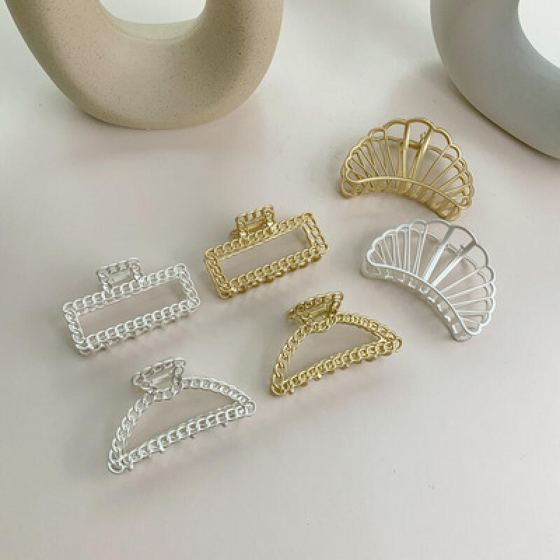 Matte Square Metal Hair Clip Square gold