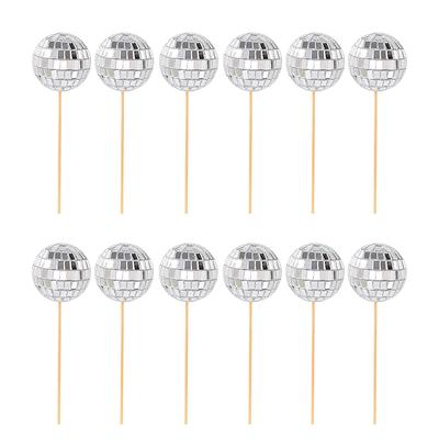 3/5/12 stk Club Retro Dance Festutstyr Kakedekorasjon Bursdagsdiskokule Cupcake Toppers