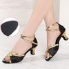 Silver Latin Dance Shoes for Women Salsa Bachata Tango/Ballroom/ Salsa Dancing Shoes Soft Bottom Exercise Dance Shoes Heels5.5cm