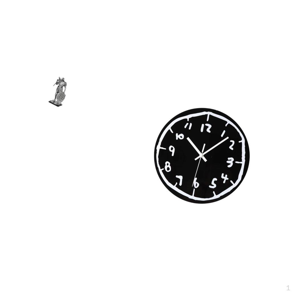 Nordic Resin Knight Figurine Sculpture And Modern Acrylic Wall Clock Minimalist Art Ornament for