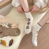 5Pairs Sweat Absorption Cartoon Capybara Socks Dot Non-Slip Capybara Mid-tube Socks Thin Soft Socks Women 5 Pairs