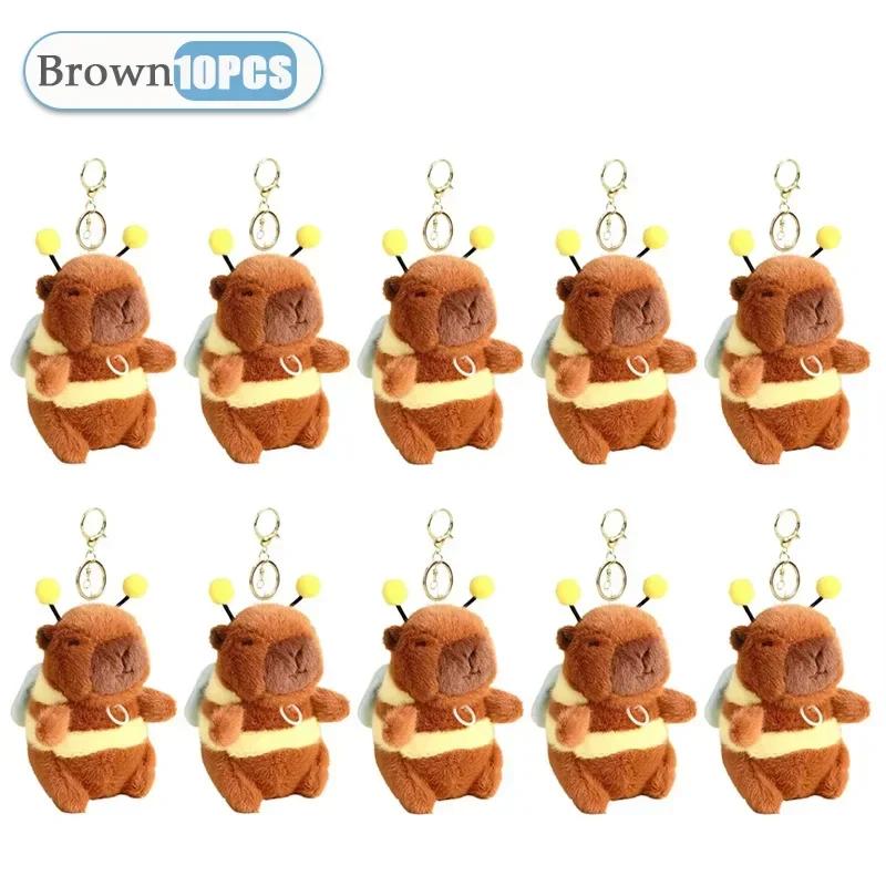 1-20 stuks Schattige Pluche Bijenvleugels Vibrerend Sleutelhanger Capybara Leuk Vreemde Speeltjes Pluche Bij Pop Tas Hanger Pluche Hanger Kindercadeau brown