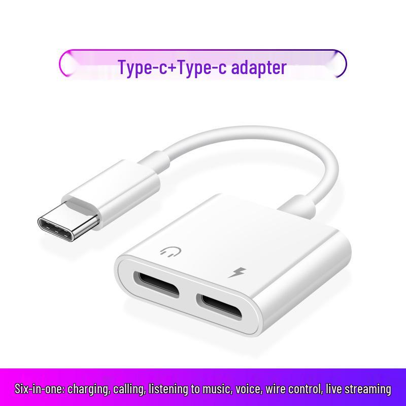 2-in-1 Dual Type-C to 3.5mm Adapter: Stream, Call, Listen & Charge
