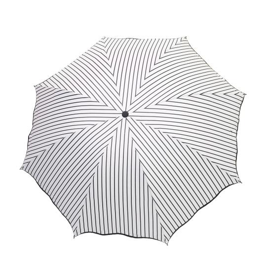 Striped Folding Umbrella with Wavy Edge, Sun Blocking UV Protection Travel Umbrella, Windproof Rainproof Portable Sun Rain Umbrella for Women