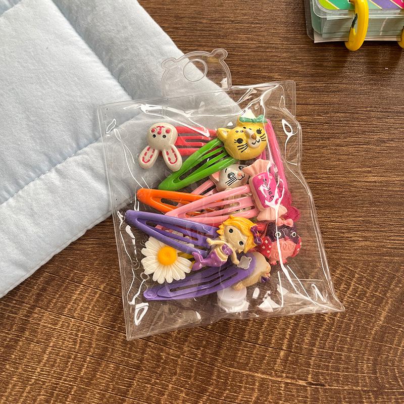 10-delat set med söta färgglada resin tecknade frukt hårklämmor för barn