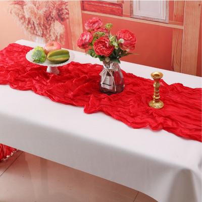 Chemin de table en mousseline Chemin de table froissé Bohème Chemin de table Rétro pour Mariages Fêtes Douche nuptiale Décoration de maison