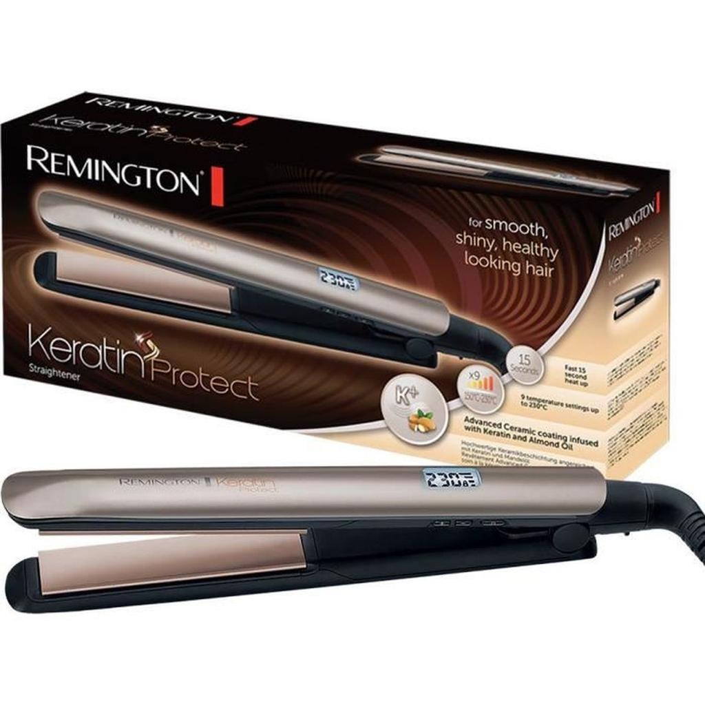 Lisseur Keratin Protect - REMINGTON - S8540 - Plaques Flottantes Advanced Ceramic - Soin Kératine Huile d'Amande