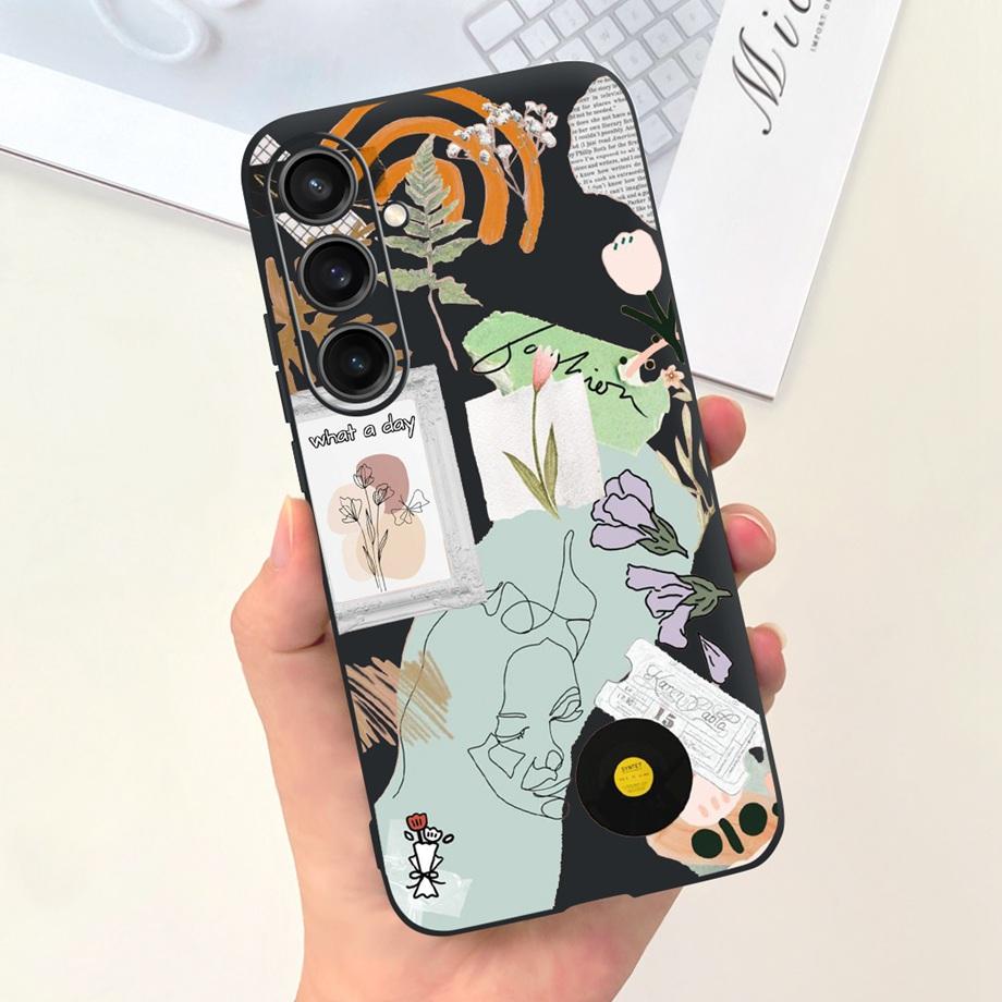 For Samsung S24+ S24 Plus Case Cover Samsung Galaxy S24 Ultra Pro Capa Camera Protector Shockproof TPU Soft Fundas With Pattern