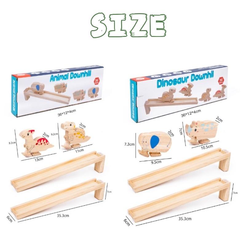 Wooden Dinosaur Ramp Toy For Kids' Concentration Development Non-electric Diy Colorful Packaging