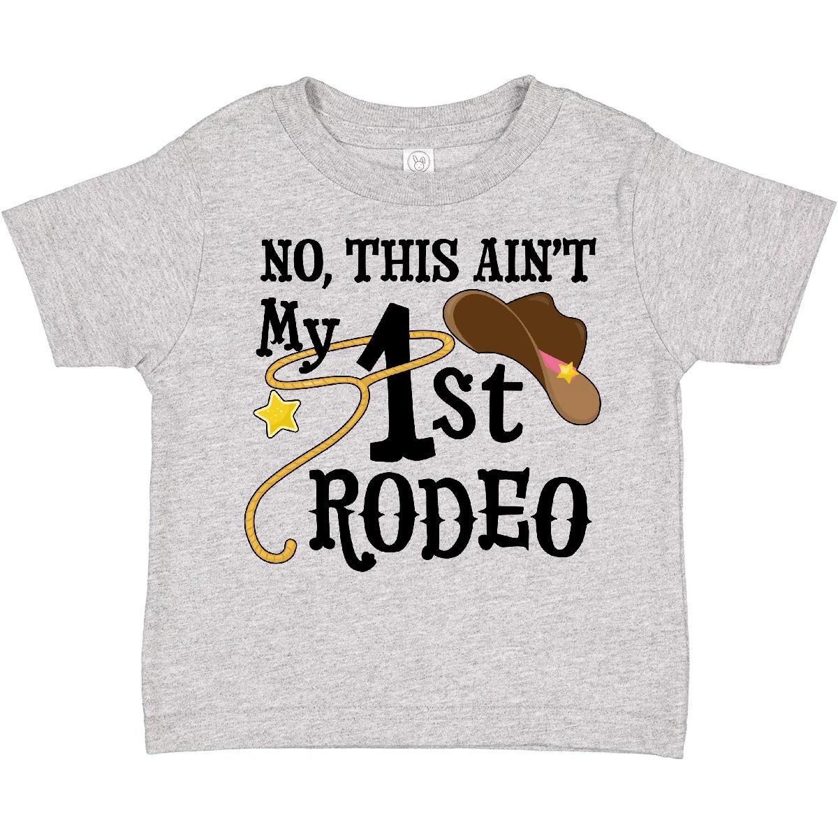 

Inktastic No, This Ain t My 1st Rodeo Cowboy Hat And Lasso Toddler kids boys T-Shirt Kids 150