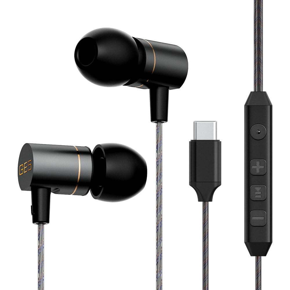 ATWO GE5 Gaming Earphones, USB Type-C Wired, Low Latency, 7.1 Channel with Mic, Black (Black)