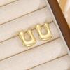 18K Polished Cute Bubble 26 Alphabet Stud Earrings - Minimalist Ear Jewelry