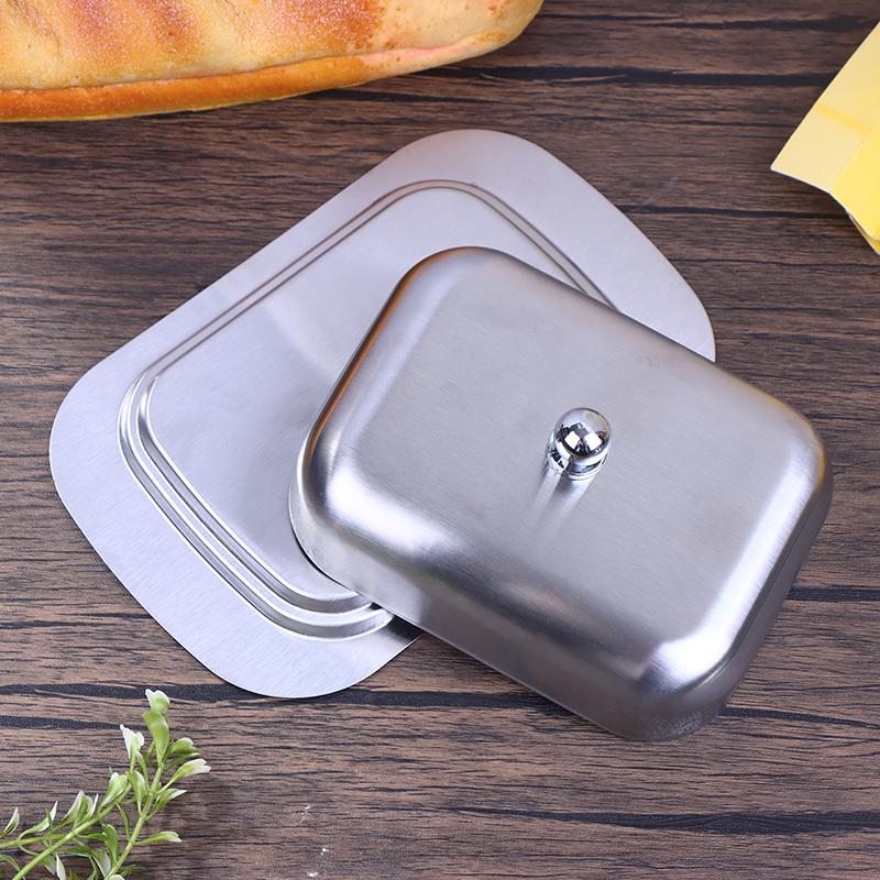 Stainless Steel Butter Dish With Lid Retro French Butter Box Storage Box Butter Tray Tableware Dessert Tray Kitchen Tableware