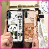 Fashion Design Waterproof Phone Case For OPPO Realme C3/C3i/Narz N10A Kickstand Lanyard Wrist Strap Ring Anti-knock Cute