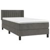 3131052 vidaXL Lit à sommier tapissier et matelas Gris foncé 90x190 cm Velours