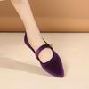 Spring New Retro Doudou Shoes Suede Word with Mary Jane Low Heel Single Shoes Women