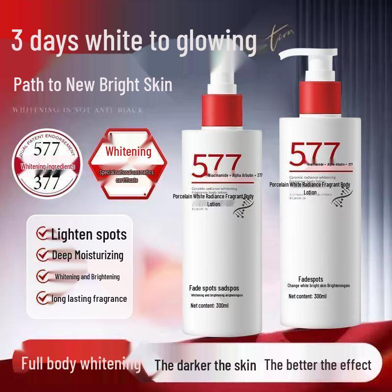 

Porcelain Light Whitening Body Lotion: Plant-based, Hydrating, Moisturizing, with Brightening Niacinamide for Autumn/Winter Dry Skin.