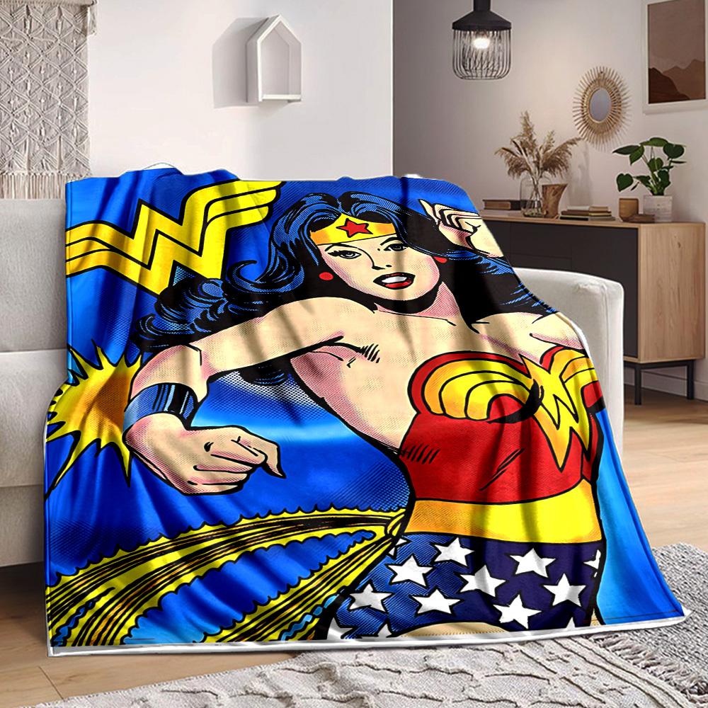 1ks Wonder Woman, Superhrdinská deka Polyesterové vlákno, Celoroční pohodlí na pohovku, Postel, Kancelář, Auto, Kempování Ideální domácí dekorace a dárek, Pohodlí v kanceláři