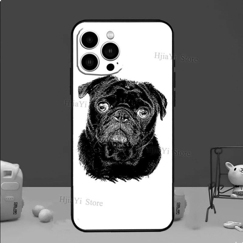 Etui na telefon Mops Pies do iPhone'a Samsung Galaxy Redmi Xiaomi Oppo OnePlus Note SA 7 8 9 10 11 12 13 14 20 21 22 23 53 54 Pro Max Plus Ultra TPU Miękkie