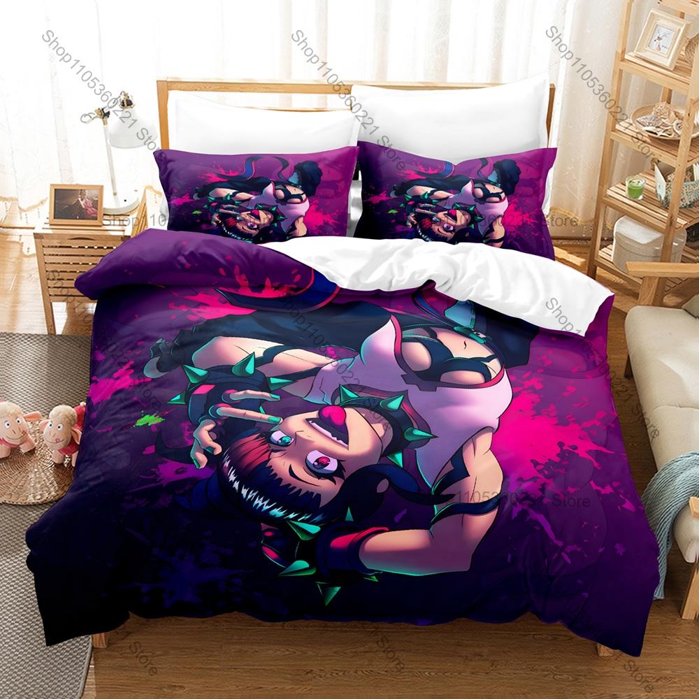 Personality Juri Han Bedding Set New Duvet Cover Pillowcase Street Fighter Game Anime Style Soft Bed Set Twin Full Queen King