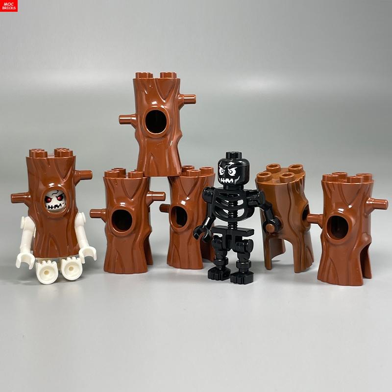 MOC Blokken Schedel Duivel Gezicht Hoofddeksel Hoofd Kostuum Boomstam 35827 DIY Speelgoed Actie Figuren Plant Bouwstenen Kinderen Cadeaus