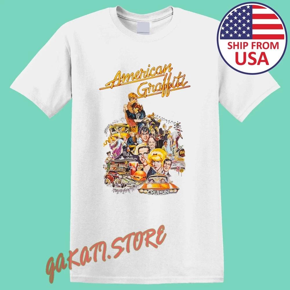 American Graffiti Poster Men s White Size S-5XL S