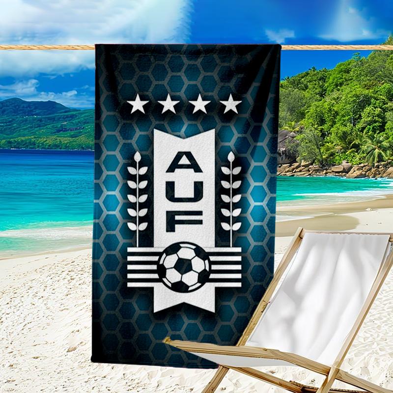 Toalla de Playa con Diseño de Escudo de Club Impreso, Microfibra Súper Suave, Regalo Perfecto Cumpleaños, para Piscina, Playa, Viajes, para familia y amigos
