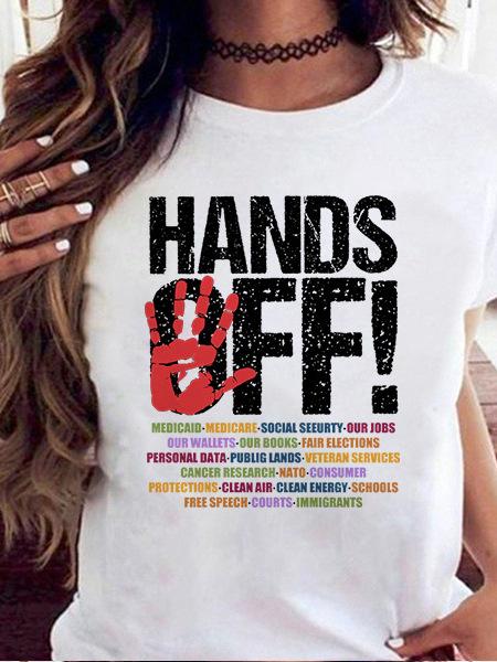 

Hands Off Protest Women Unisex Printed T Shirts XXXL жовтий