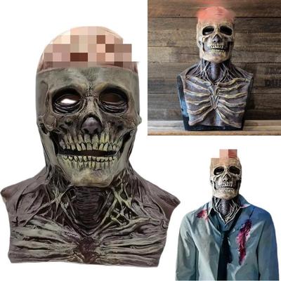 Doppellagige Kürbis-Totenkopfmaske mit beweglichem Mund - Halloween Horror Design