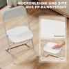 Set of 6 Folding Chairs, Foldable Chairs with Drainage Holes, Steel Frame, Versatile Use, White