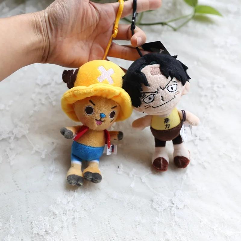 One Piece Original Plush Pendant Doll Luffy Toy Tony Chopper Laboon Sabo Anime Keychain Soft Stuffed Backpack Ornaments Toy 12cm