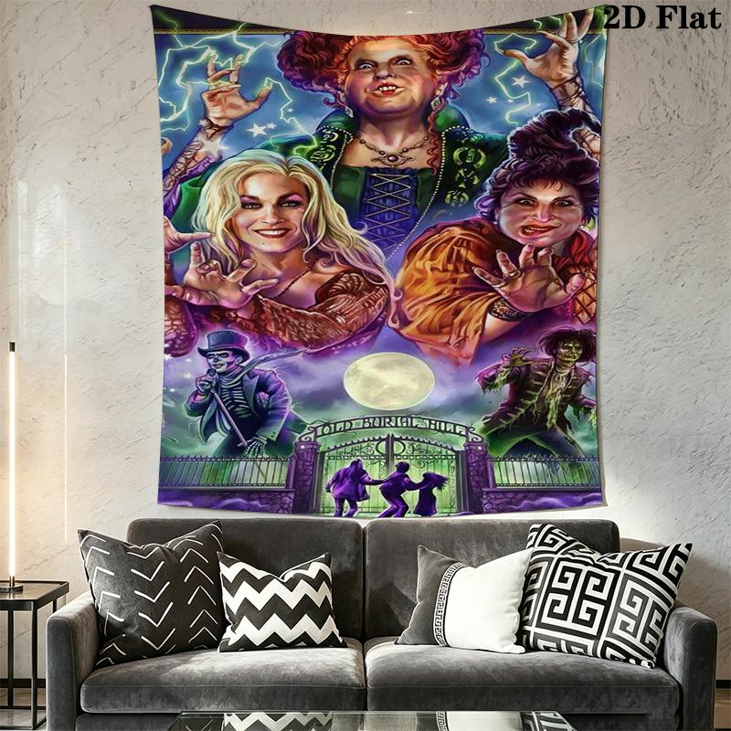 Hocus Pocus Spellbook Tapestry Wallmounted Fashion Print Homestay Soft Decoration Tapestry Wall Decoration Wall Covering Decoration