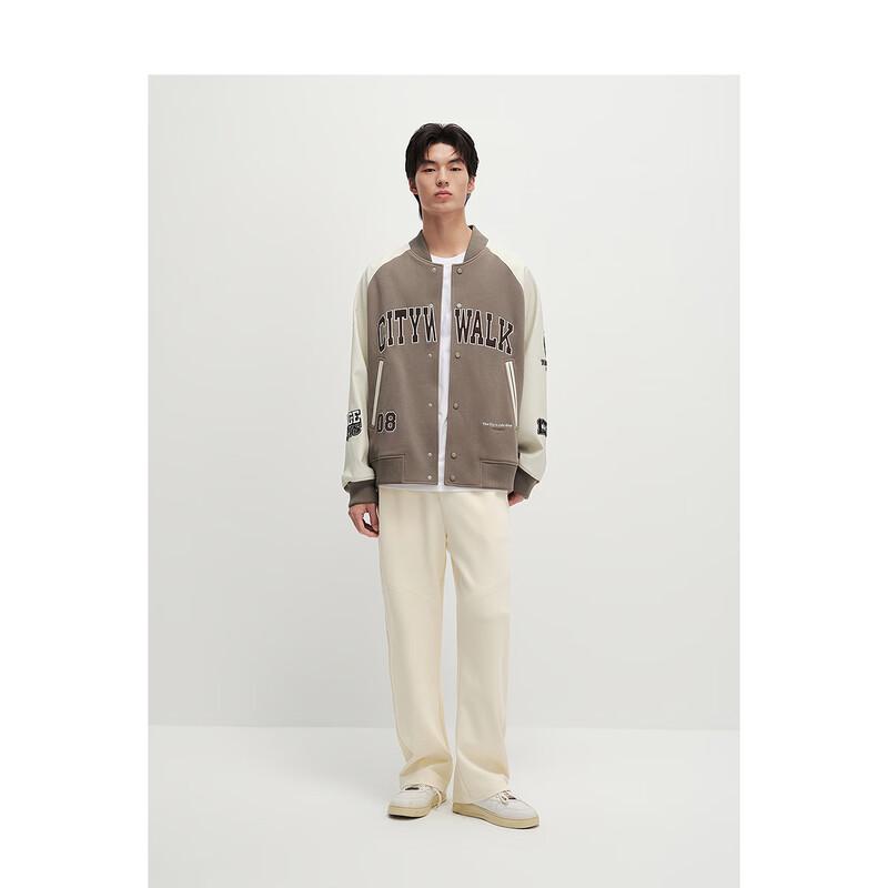 Peacebird Men's Autumn Textured Jacquard Arc-Cut Casual Pants