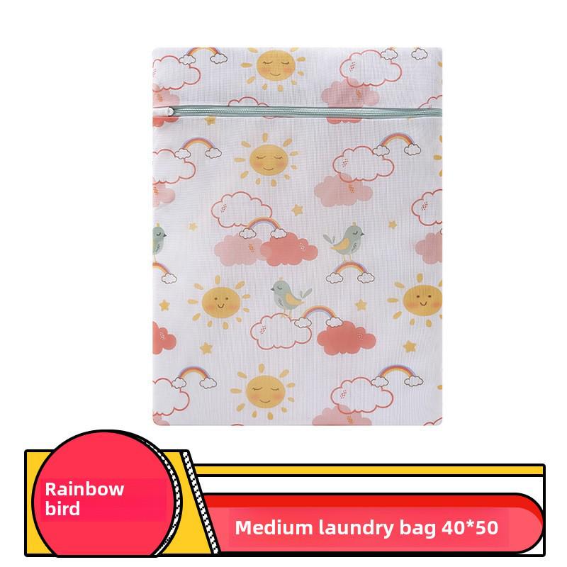 Sada sáčků na praní ze síťoviny s potiskem pro jemné prádlo – válcové sáčky na podprsenku a prádlo