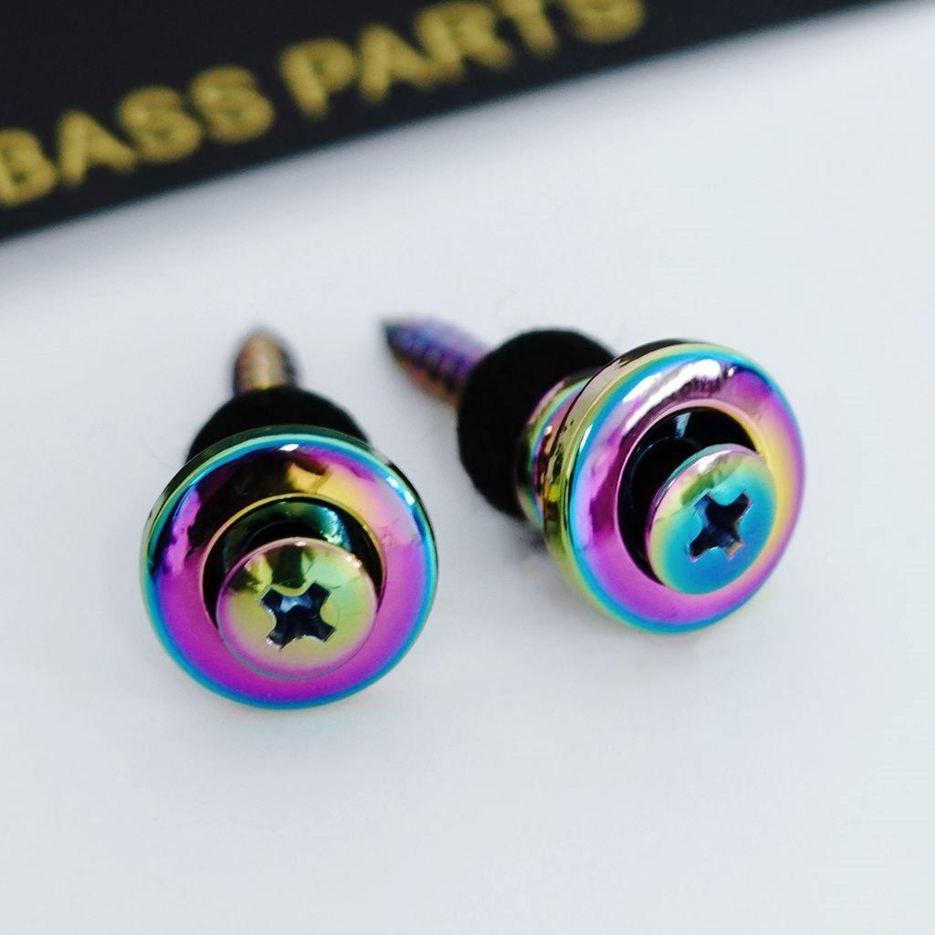 1 Set Guyker Strap Lock Button For Guitar And Bass Chromeblackgoldsmoky Color