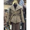 Thirteenth Street Winter 2023 French High-End Waist-Slimming Lapel Down Coat