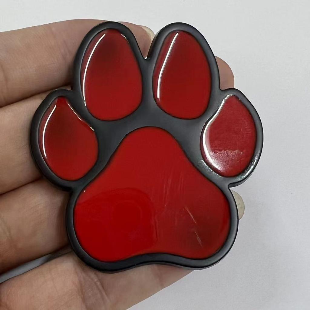 Personalized Metal Bear Paw Car Sticker Fun and Cute Dog Paw Print Car Emblem Tail Emblem Creative Body Scratch Sticker