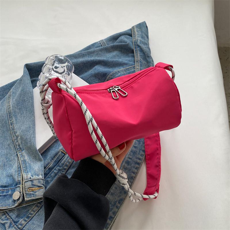 Trendy 2023 Korean Nylon Fabric Women's Shoulder Bag With Chic Stitching Details