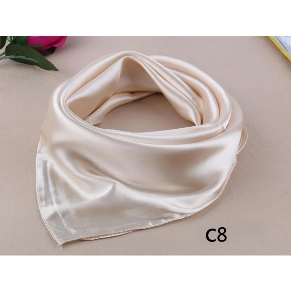 WZCX 60*60cm Damen Einfarbig Seidenschal Frühling Herbst Mode Neu Einfache Quadratische Schals für Damen Damenschal