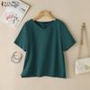 Women Casual V-Neck Summer Short Sleeve Cotton T-Shirts