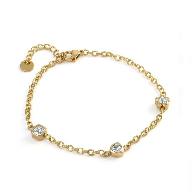 Non-fading thick cuban chain bracelet for women, diamond-encrusted niche style design bracelet