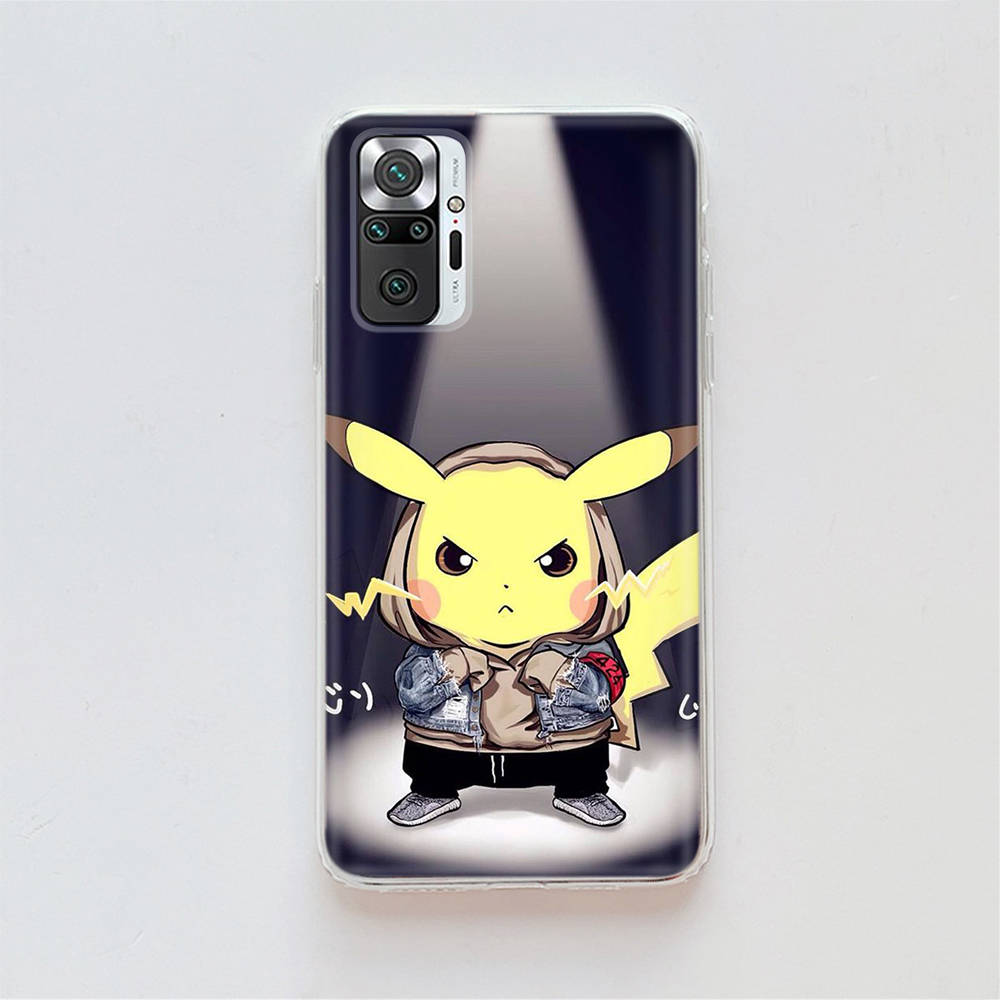 Transparent Case for Samsung A04 A14 A23 A34 A54 M23 M33 M52 M53 Realme Narzo 50 50I 50a Prime C35 C55 C30S 10 9 Pro K-87 Cute Pikachu