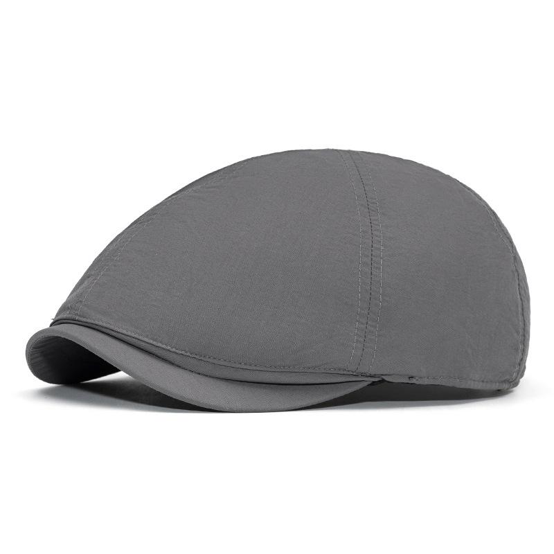 

Summer Men s Ultra-Thin Quick-Drying Cap Sunshade Beret Painter s Cap Forward Cap British Newsboy Cap сірий