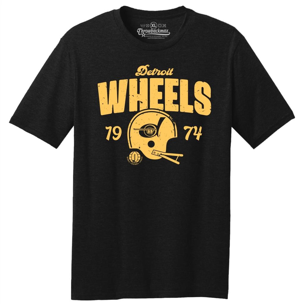 Detroit Wheels 1974 WFL Football TRI-BLEND Tee Shirt - Lions, Tigers, Pistons