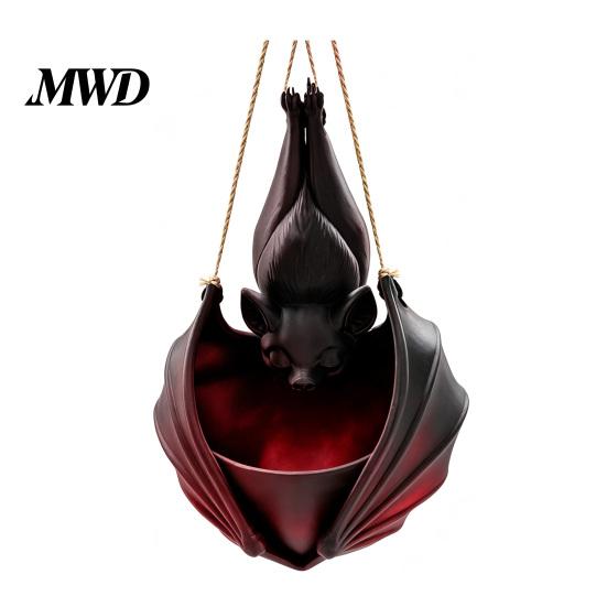 Alternative Gardening Supplies Hanging Bat Plant Pot, Halloween Shaped Planter, 3D Printed Gothic Outdoor Decorations Flower Holder for Indoor