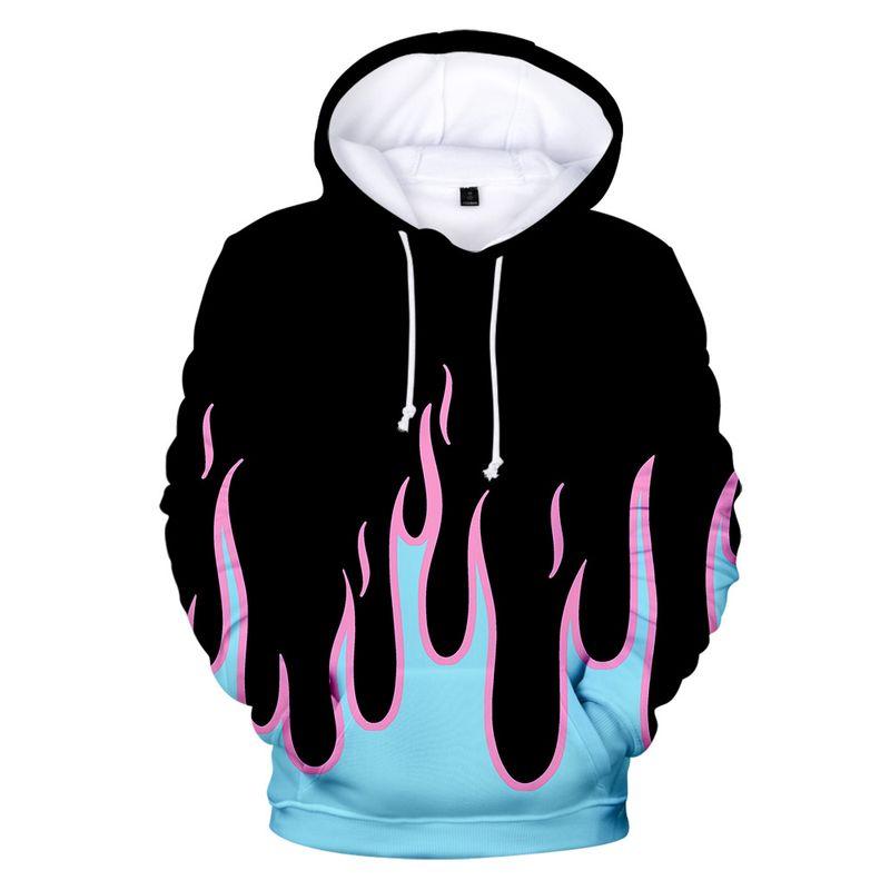 3D Printing Long-Sleeve Loose Hoodie 3D Print Long Sleeves Loose Hooded Sweatshirt