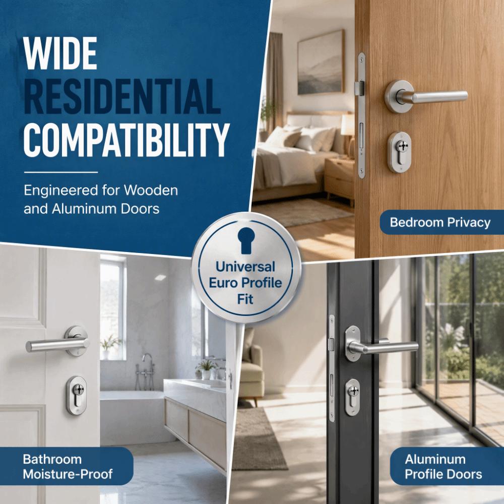 with 3 Keys Door Lock Cylinder Silver Door Lock Core Sturdy Home Door Lock Interior Door Lock Swap